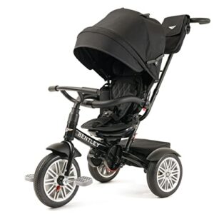 Bentley Trike - All Terrain Toddler Bike 6-in-1, Officially Licensed & Designed by Bentley Motors UK; Baby to Big Kid Tricycle is a Compelling Statement of Performance and Luxury, Onyx Black (10m-5y)