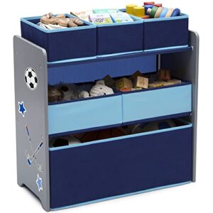 Delta Children Design and Store 6 Bin Toy Organizer, Blue/grey