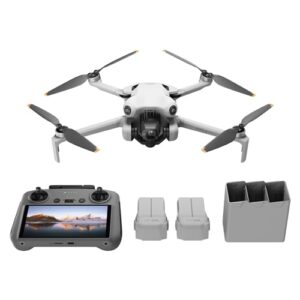 DJI Mini 4 Pro Fly More Combo with DJI RC 2 (Screen Remote Controller), Folding Mini-Drone with 4K HDR Video Camera for Adults, Under 0.549 lbs/249 g, 34-Min Flight Time, 2 Extra Batteries