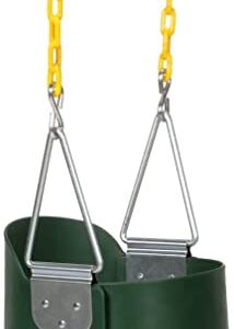 Eastern Jungle Gym Heavy-Duty High Back Full Bucket Toddler Swing Seat | Coated Swing Chains Fully Assembled | Green Swing Set Accessory