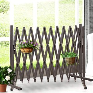 Expandable Barrier Gate Freestanding Dog Barriers Baby Gates Doorway Stairs Retractable Safety Foldable Traffic Guard Security Enclosure Garden Privacy Fence Pet Indoor Outdoor Kids Portable Metal