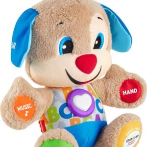 Fisher-Price Laugh & Learn Smart Stages Puppy, infant plush toy with music, lights and learning content for baby to toddler