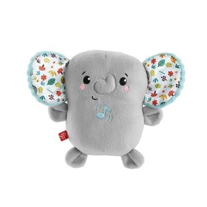 Fisher-Price Plush Elephant Baby Toy, Portable Sound Machine with Music and Vibrations for Newborn Babies, Calming Vibes Soother