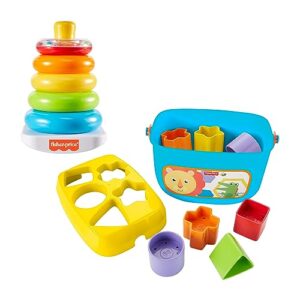 Fisher-Price Rock-A-Stack Baby Toy, Classic Ring Stacking Toy for Infants and Toddlers & Baby's First Blocks