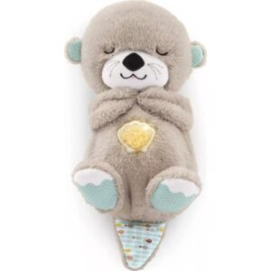 Fisher-Price Soothe 'N Snuggle Otter, Portable Plush Baby Toy with Music, Sounds, Lights and Breathing Motion