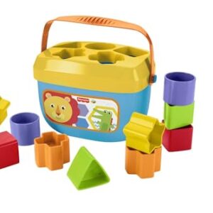 Fisher-Price Stacking Toy Baby’s First Blocks Set of 10 Shapes for Sorting Play for Infants Ages 6+ Months