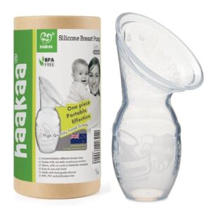 Haakaa Silicone Breastfeeding Manual Breast Pump Milk Pump 100% Food Grade Silicone BPA PVC and Phthalate Free, clear