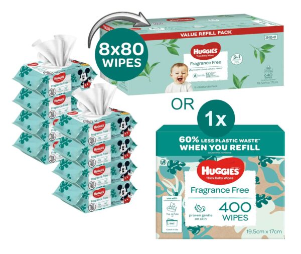 Huggies Brand - Best Baby Wipes for Newborns - Wipes for you and your little one - Fragrance free