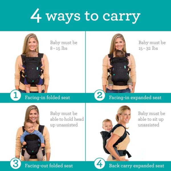 Infantino Flip Advanced 4-in-1 Newborn Baby toddler Carrier Omni 360 Ring Sling Wrap - Black or Gr...