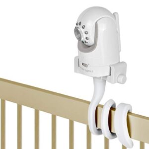 iTODOS Baby Monitor Mount Camera Shelf Compatible with Infant Optics DXR 8 & DXR-8 Pro and Most Other Universal Baby Camera Holder,Attaches to Crib Cot Shelves or Furniture (White)