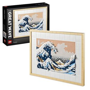 LEGO Art Hokusai – The Great Wave 31208 3D Japanese Wall Art Craft Kit, Framed Ocean Canvas, Creative Activity, Stress Relief for Adults, DIY Home, Office Décor