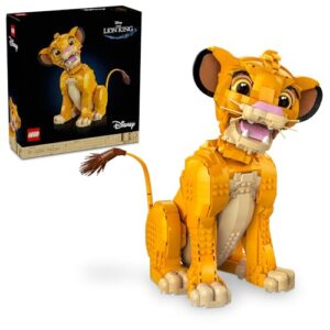 LEGO Ç Disney Young Simba The Lion King, Collectible Animal Figure Model Building Kit for Adults, Nostalgic Movie Memorabilia for Women, Men, and Fans 43247