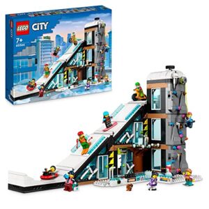 LEGO® City Ski and Climbing Centre 60366 Building Toy Set,Modular Building with Slope, Winter Sports Shop, CafÃ©, Ski Lift and 8 Minifigures