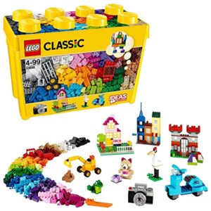 LEGO Classic Large Creative Brick Box Set, Building Toys for 4 Plus Year Old Boys & Girls, Creative Construction Kit with Windows, Doors, Wheels and a Green Baseplate, 10698