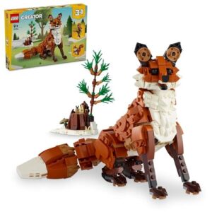 LEGO Creator 3in1 Forest Animals: Red Fox Toy to Owl Figure to Squirrel, Animal Building Toys for 9 Plus Year Old Girls & Boys, Kids' Nature Toy Playset 31154