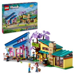 LEGO® Friends Olly and Paisley's Family Houses 42620 Set with Mini-Doll Figures, Building Toy, Two-Storey Home,for 7-Year-Old and Over Girls, Boys and Kids