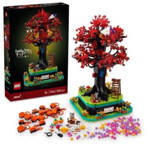 LEGO Ideas Family Tree Set for Adults, Model Building Kit,Photo Display, Keepsake Stand & Artificial Flower Elements, Creative Home or Office Decor Piece, Arts & Craft Activity for Men & Women 21346