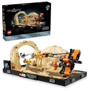 LEGO Star Wars Mos ESPA Podrace Diorama 75380 Buildable Model Kit, Collectible Set for Adults, Features Anakin Skywalker’s Podracer, Brick-Built Scene for Display