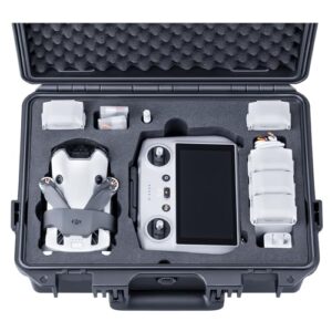 Lykus Titan MM410 Waterproof Hard Case for DJI Mini 4 Pro/Mini 3/Pro and DJI RC 2/RC/RC-N2/N1, Support 7 batteries and RC lanyard [CASE ONLY]