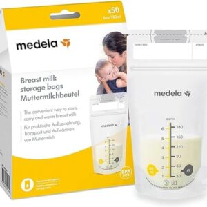 Medela Breast Milk Storage Bags, 180ml, Freezer safe, resealable, 50 Pack