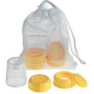 Medela Breastmilk Bottles, Wide Base, Collar & Lid Set