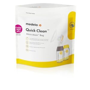 Medela Quick Clean Microwave Bags, Sterilizing for Bottles, Breast Pump & Parts, Kills 99.9% Bacteria in 3 Minutes, 5 Pack