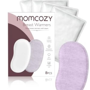 Momcozy Instant Heat Breast Warmers - Easy Release for Soothing Warmth - Lasting Heat Relief for Breastfeeding Challenges, Individually Packaged, Improve Milk Flow, 8 pcs