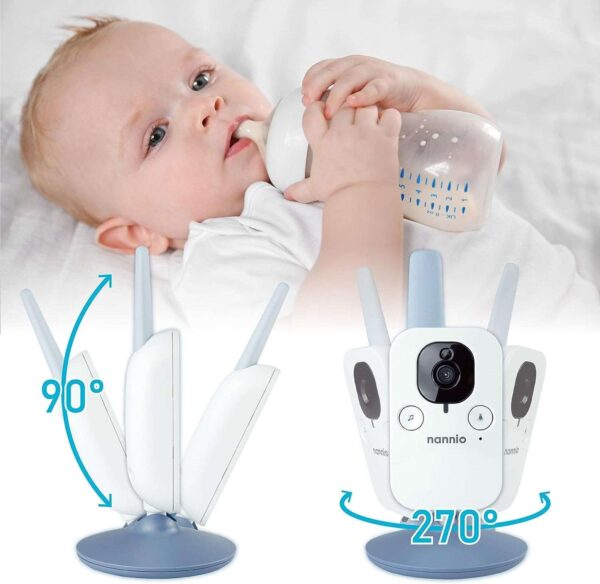 nannio Hero 2 Video Baby / infant Monitor with Camera and Audio Auto Night Vision Travel Camera, Best Baby Gifts