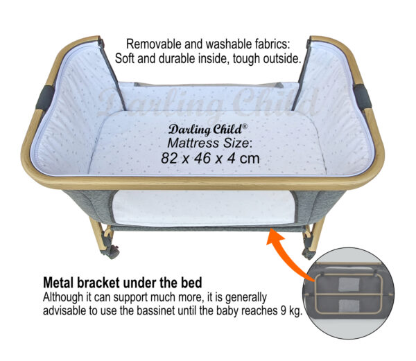 New Baby Bassinet: Bedside Co-Sleeper Crib & Moving Bed & Rocking Cradle. Convertible, Foldable and Portable