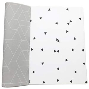 Ofie mat by Little Bot Baby, Soft Baby Play mat, Reversible and Non-Toxic Foam mat (Large, Zen line + Triangle)