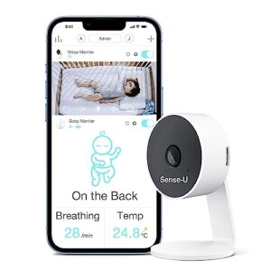 Sense-U Video Baby Monitor with 1080P HD WiFi Camera and Background Audio, Night Vision, 2-Way Talk, Motion Detection & No Monthly Fee (Compatible Smart Baby Monitor)