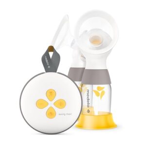 Swing Maxi Bluetooth Double Electric Breast Pump, USB-Chargeable, More Milk in Less Time, Featuring PersonalFit Flex Shields and 2-Phase Expression Technology