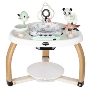 Tiny Love 5-in-1 Activity Center - Black & White Decor Collection, Includes Tummy Time, Balance Board, Toddler Table, and Chair Modes, Enhanced with 6 Detachable Toys for Developmental Play