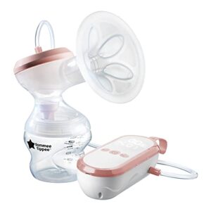 Tommee Tippee Made for Me Single Electric Breast Pump, Strong Suction, Soft Feel, USB Rechargeable, Quiet, Portable, Express Modes, Baby Bottle Included