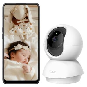 TP-Link Tapo Pan/Tilt AI Smart Home Security Wi-Fi Camera, Baby Monitor, 1080P, Motion & Person Detection, Notifications, Night Vision, SD Card Slot, Voice Control, No hub required (Tapo C200)