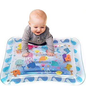 Tummy time Baby Water Play mat for Babies and Toddlers, Inflatable Play mat Toys, Belly Water mats for Baby Sensory Development and Growth Stimulation. Does not Contain BPA.