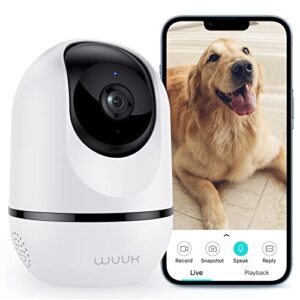 WUUK 4MP Indoor Security Camera, Pan Tilt Cam for Baby Monitor, Wi-Fi Home Security Pet Camera for Dog or Cat, Motion Detection & Tracking, Night Vision, 2-Way Audio, Compatible with Alexa