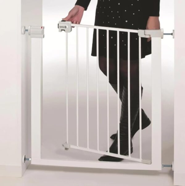 Safety 1st U-Pressure Barrier Metal, White, Use as Barrier Gate and Stairs Gate, No-Wall Damage Installation, Quick-Install Protection, One-Hand Operation, Extension Compatibility - Image 4