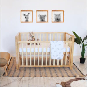 Baby Crib - Natural Wood
