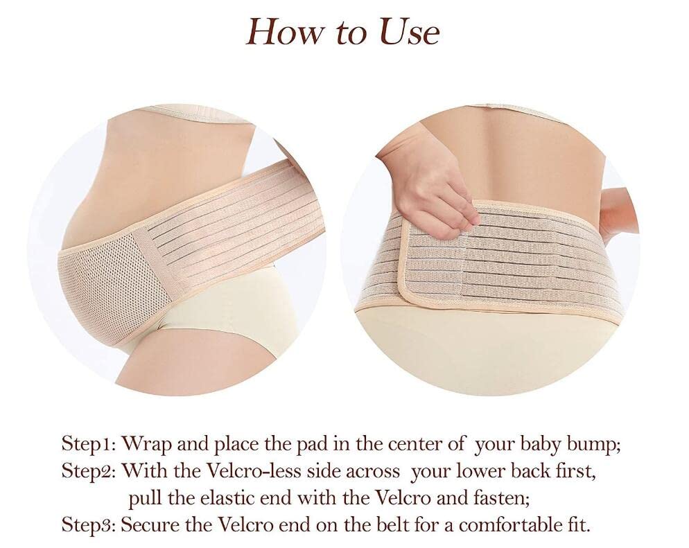 1 Top Recommended Maternity Belt Babo Care Breathable Lower Back And Pelvic Support Comfortable Belly Band For Pregnancy Prenatal Cradle For Baby One Sizenude Colour 3