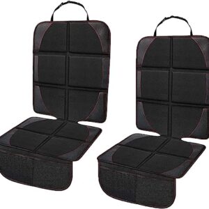 2 Pack Car Seat Protector Seat Protector For Child Seats Waterproof Non Slip Carseat Seat Protector With Storage Pockets For Baby And Pet Black