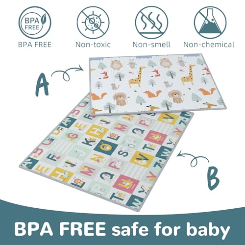 Baby Play Mat 158 191cm Baby Playmat For Playpen Foldable Foam Baby Mat Floor Waterproof Reversible Padded Play Mat For Babies And Toddlers 2