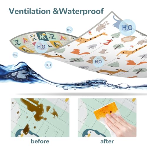 Baby Play Mat 158 191cm Baby Playmat For Playpen Foldable Foam Baby Mat Floor Waterproof Reversible Padded Play Mat For Babies And Toddlers 4
