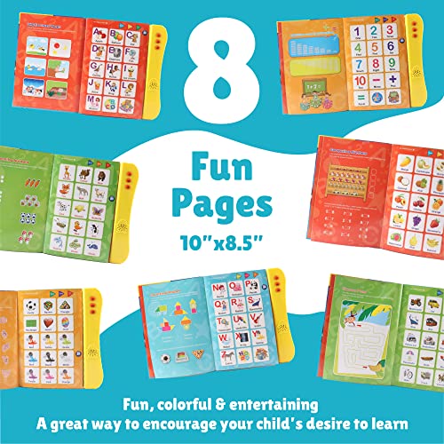 Boxiki Kids Abc Sound Book For Children English Letters Words Learning Book Fun Educational Toy Learning Activities For Letters Words Numbers Shapes Colors And Animals For Toddlers 2