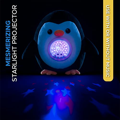 Bubzi Co Baby Sound Machine Portable Penguin Soother Baby Night Light Projector Comforting Electronic Infant Toddler Sleep Aid Baby Shush With White Noise 4