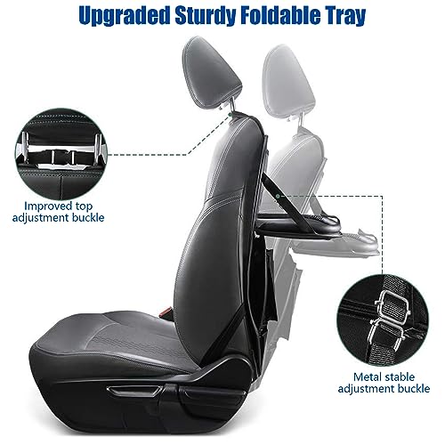 Car Back Seat Organizer With Tray Pu Leathr Backseat Table Holder Storage Bag For Kids Travel Trip Universal Foldable Seat Back Kick Mat Playmat Stand For Toys Book Food Ipad Tissueetc 3