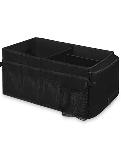 Car Organiser For Front And Back Seat Keep Your Car Tidy And Organised With Multiple Pockets Cup Holders And Adjustable Dividers For Toys Books Snacks Water Cups Umbrellas Baby Bottles 2