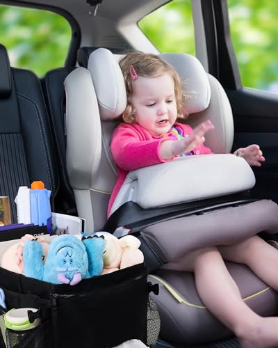 Car Organiser For Front And Back Seat Keep Your Car Tidy And Organised With Multiple Pockets Cup Holders And Adjustable Dividers For Toys Books Snacks Water Cups Umbrellas Baby Bottles 3
