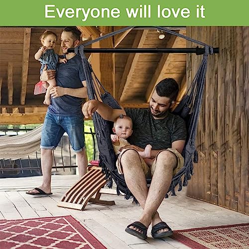 Culotol Hammock Chair Hanging Rope Swing Chair With 2 Seat Cushions Installation Kit Max 330 Lbshammock Swing Hanging Chair For Bedroom Outside Shanging Yard Patio Camping Garden 3
