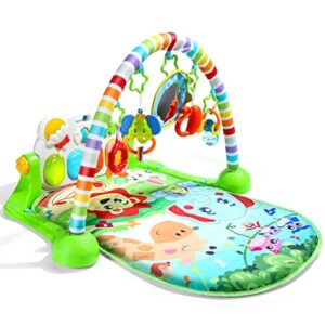 Cute Stone Baby Gym Play Mat Play Piano Gym With Tummy Time Activity Mat Musical Activity Center For Infants Toddlers